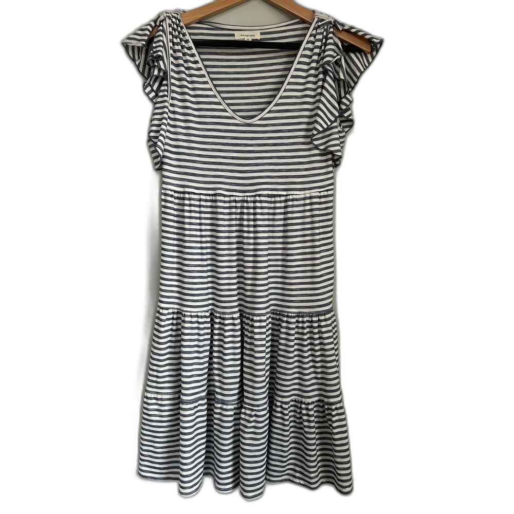 Max Studio Black and White Tiered Dress, Size Small